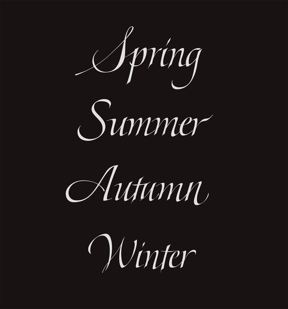 Custom lettering for each season